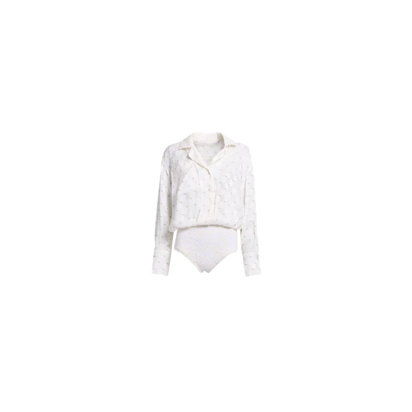 Elie Saab Monogram Jacquard & Lace Bodysuit