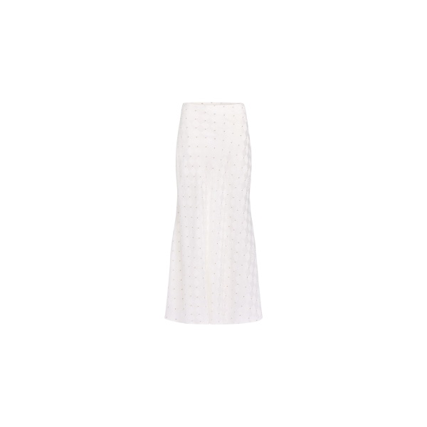 Elie Saab Monogram Jacquard Skirt in White featuring  – Luxury Designer Fashion at Luxury Shoes .