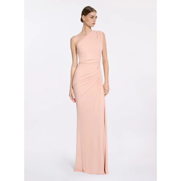 Elie Saab One-Shoulder Jersey Long Dress, view 2