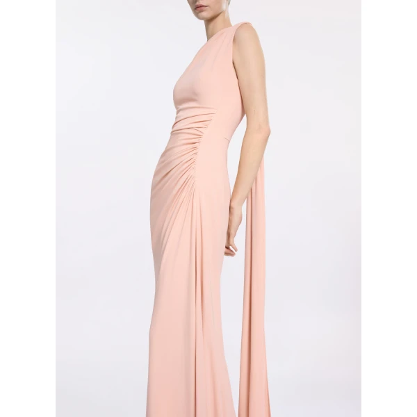 Elie Saab One-Shoulder Jersey Long Dress, view 4