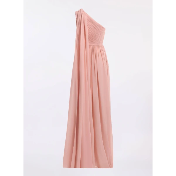 Elie Saab One-Shoulder Silk Long Dress, view 5