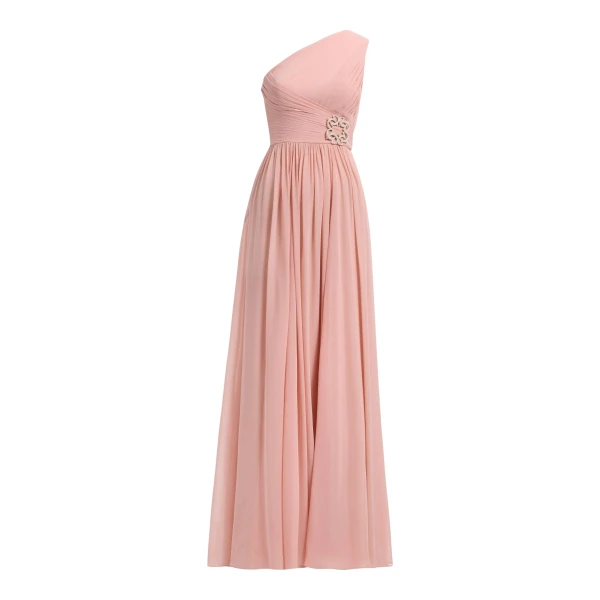 Elie Saab One-Shoulder Silk Long Dress