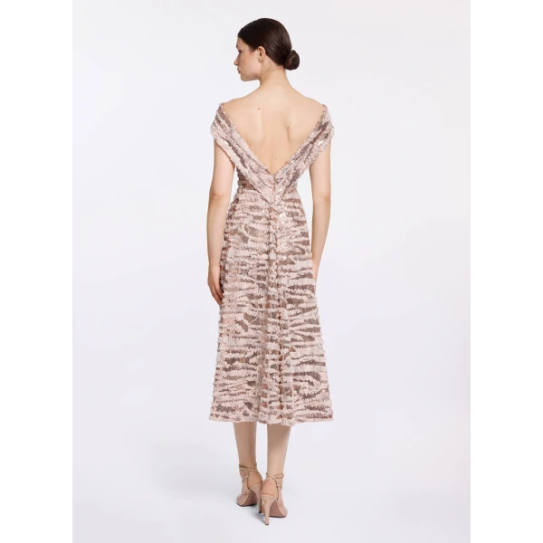 Elie Saab Open Back Midi Dress, view 3