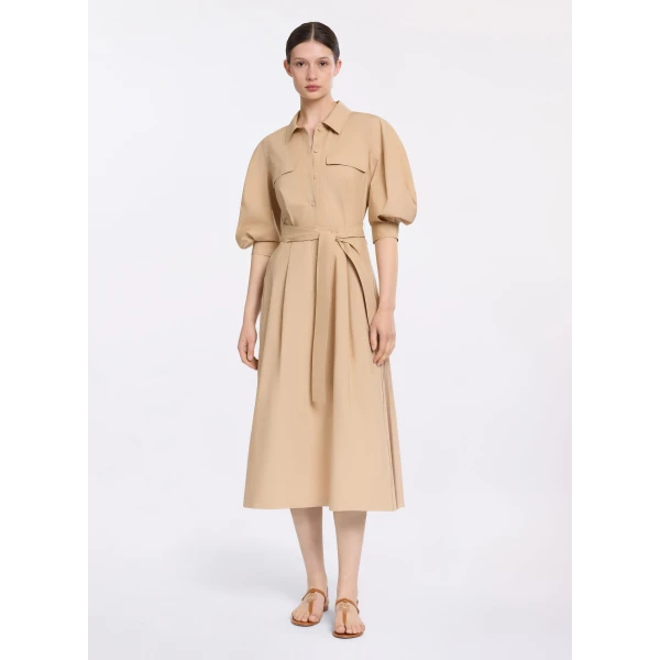 Elie Saab Pleated Cotton Midi Dress, view 2
