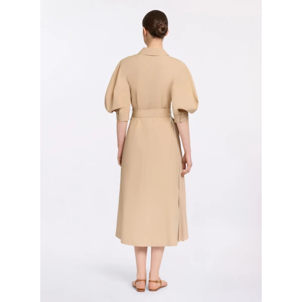 Elie Saab Pleated Cotton Midi Dress, view 3