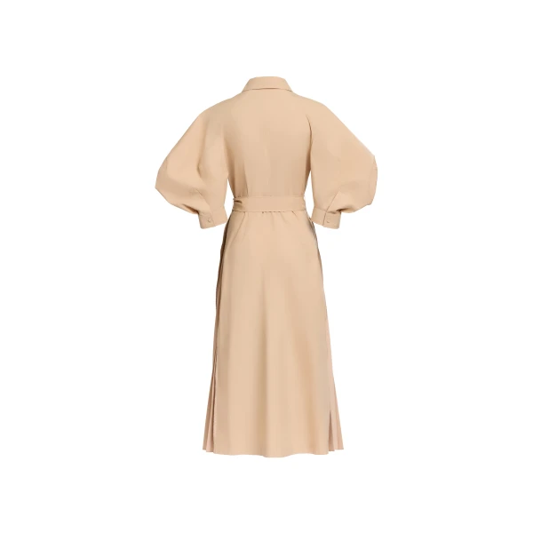 Elie Saab Pleated Cotton Midi Dress, view 5