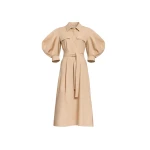 Elie Saab Pleated Cotton Midi Dress