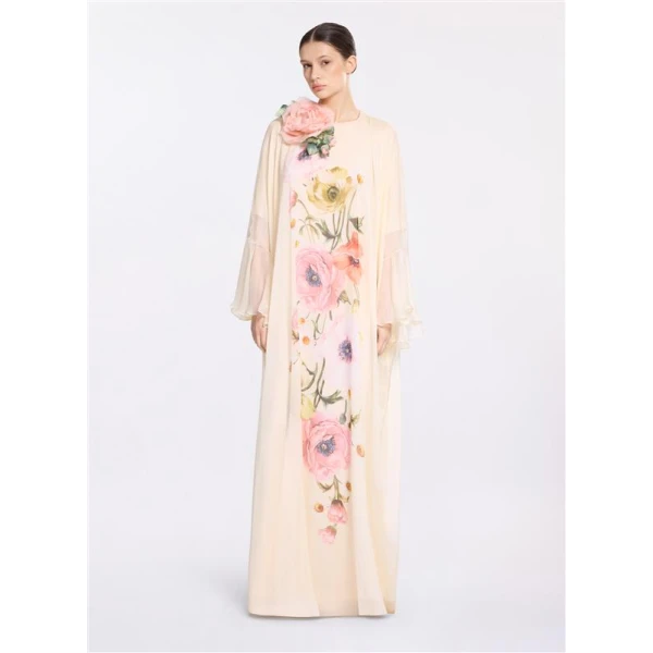 Elie Saab Printed Chiffon Kaftan, view 3