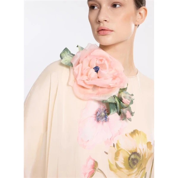 Elie Saab Printed Chiffon Kaftan, view 5