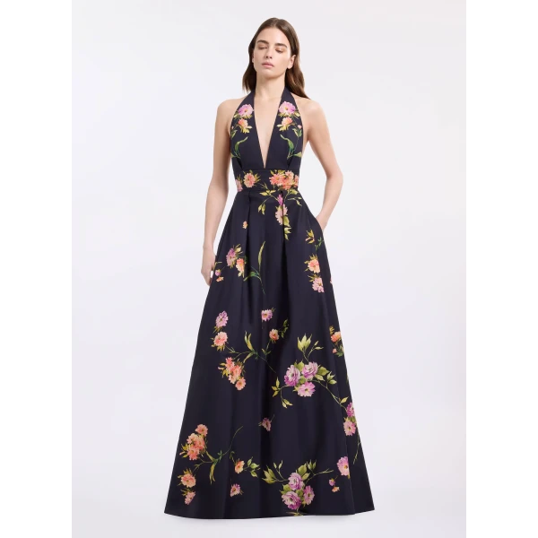 Elie Saab Printed Cotton Long Dress, view 2