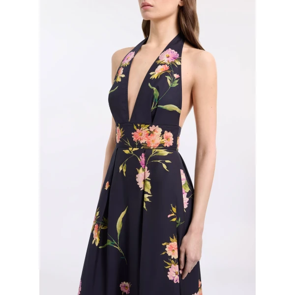 Elie Saab Printed Cotton Long Dress, view 4