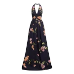 Elie Saab Printed Cotton Long Dress
