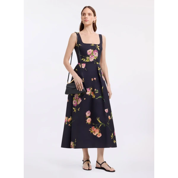 Elie Saab Printed Cotton Midi Dress, view 2