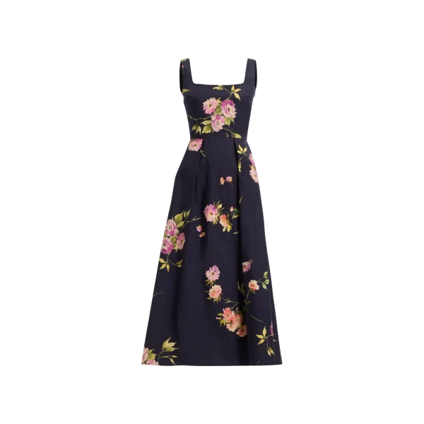 Elie Saab Printed Cotton Midi Dress