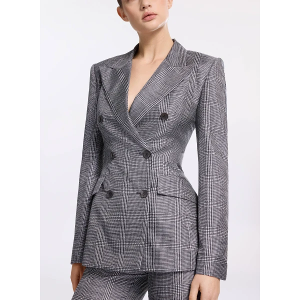 Elie Saab Printed Twill Blazer, view 4