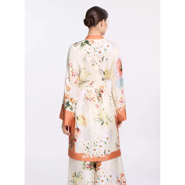 Elie Saab Printed Twill Long Shirt, view 3