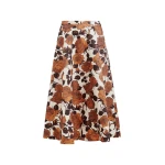 Essentiel Antwerp Beige and brown a-line floral skirt