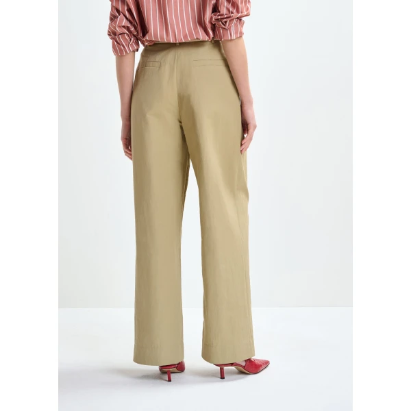 Essentiel Antwerp Beige pleated wide-leg pants, view 5