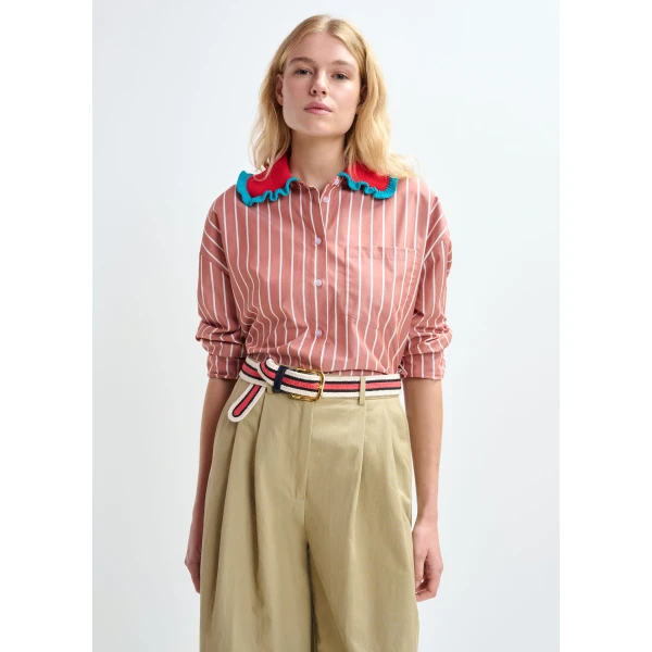 Essentiel Antwerp Beige pleated wide-leg pants, view 6