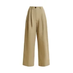 Essentiel Antwerp Beige pleated wide-leg pants