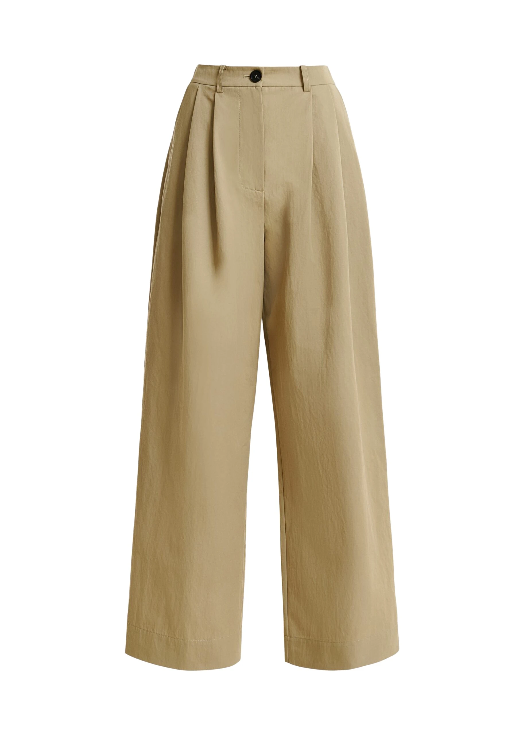 Essentiel Antwerp Beige pleated wide-leg pants