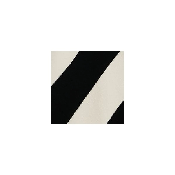Essentiel Antwerp Black and off-white striped polo with embellished collar Top, view 2