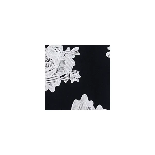 Essentiel Antwerp Black and white floral lace-embellished sweatshirt Top, view 2