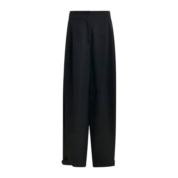 Essentiel Antwerp Black barrel-leg pants with twisted side seams