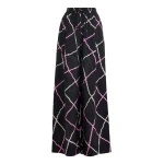 Essentiel Antwerp Black, pink and beige check print wide-leg pants