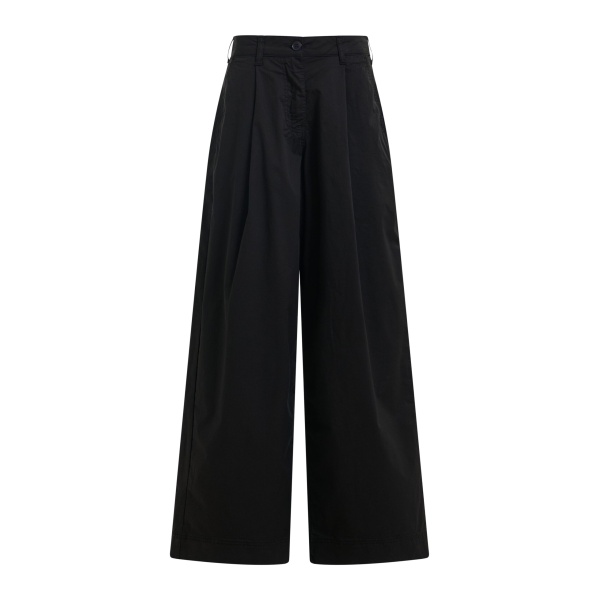 Black pleated wide-leg pants