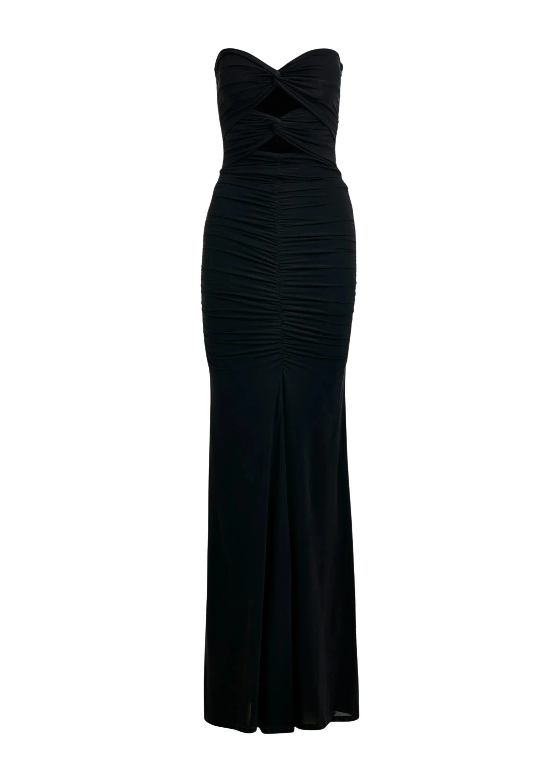 Essentiel-Antwerp-Black-strapless-maxi-dress-with-sculpted-ruching-and-a-subtle-cut-out-detail-scaled97949_nobg Essentiel Antwerp Black strapless maxi dress with sculpted ruching and a subtle cut-out detail