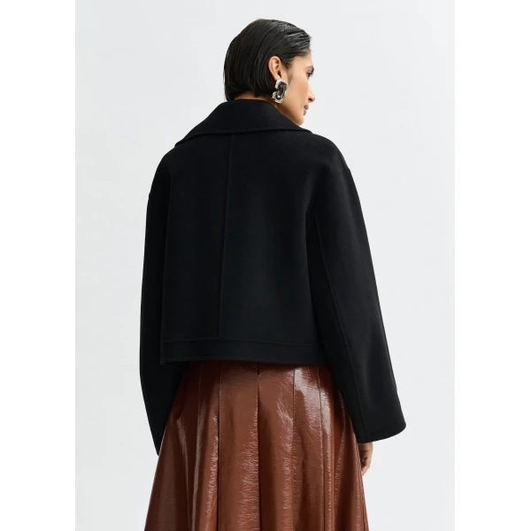 Essentiel Antwerp Black wool double-faced jacket, view 5
