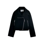 Essentiel Antwerp Black wool double-faced jacket