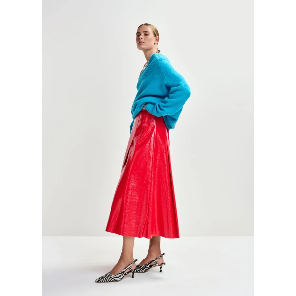 Essentiel Antwerp Blue alpaca wool-blend off-shoulder knit sweater, view 3