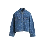 Essentiel Antwerp Blue cropped cotton denim jacket