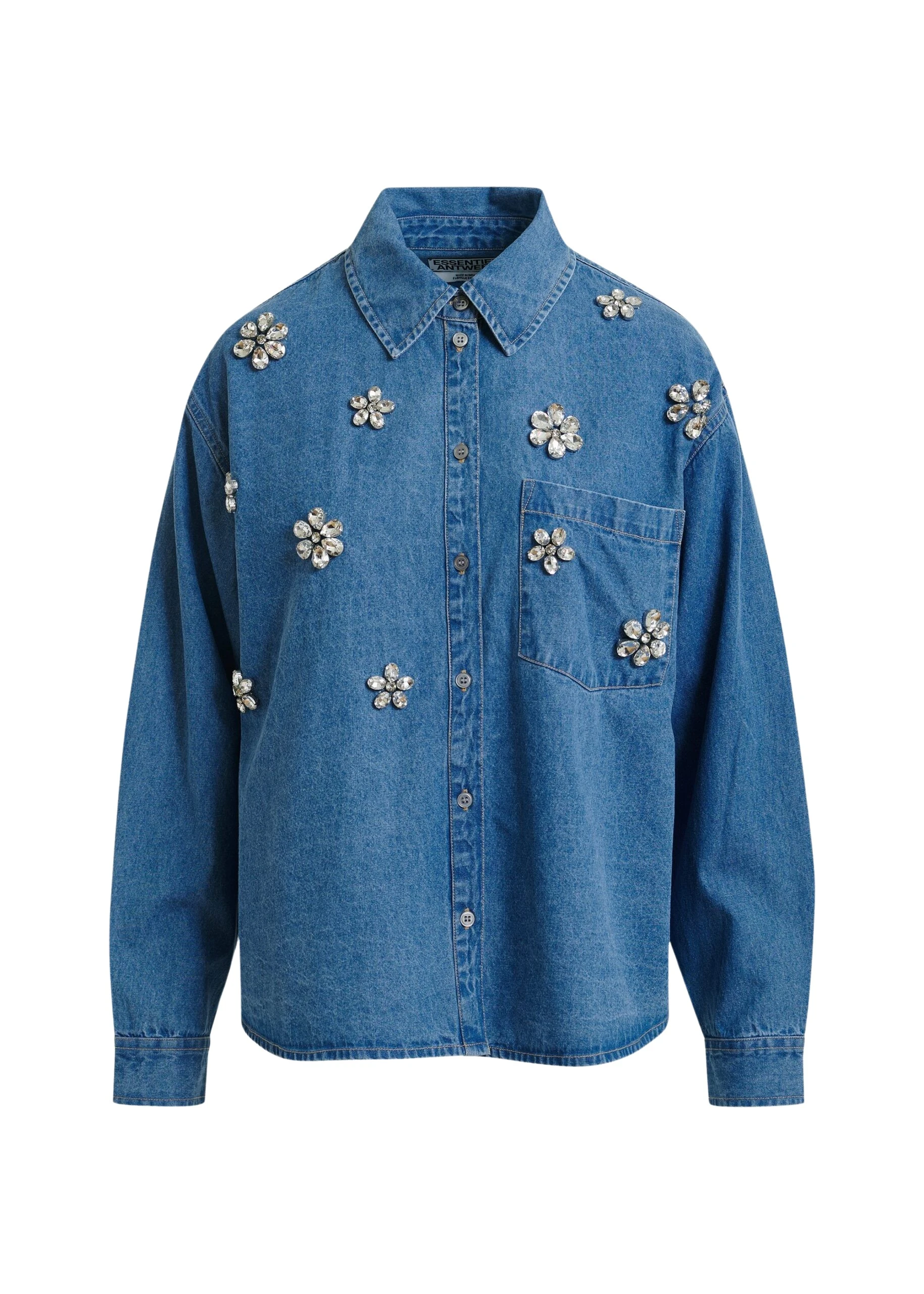 Essentiel-Antwerp-Blue-denim-shirt-with-floral-rhinestone-embellishments-scaled54253_nobg Essentiel Antwerp Blue denim shirt with floral rhinestone embellishments