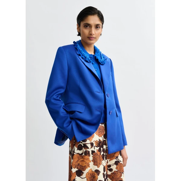 Essentiel Antwerp Blue single-breasted blazer, view 2