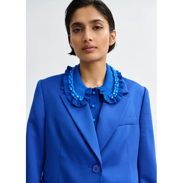 Essentiel Antwerp Blue single-breasted blazer, view 3