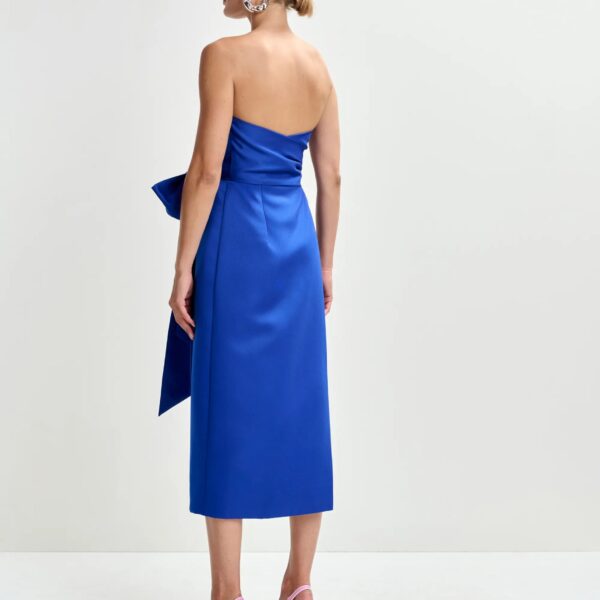 Essentiel Antwerp Blue strapless midi dress with wrap-belt, view 5