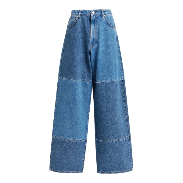 Essentiel Antwerp Blue wide-leg patchwork jeans