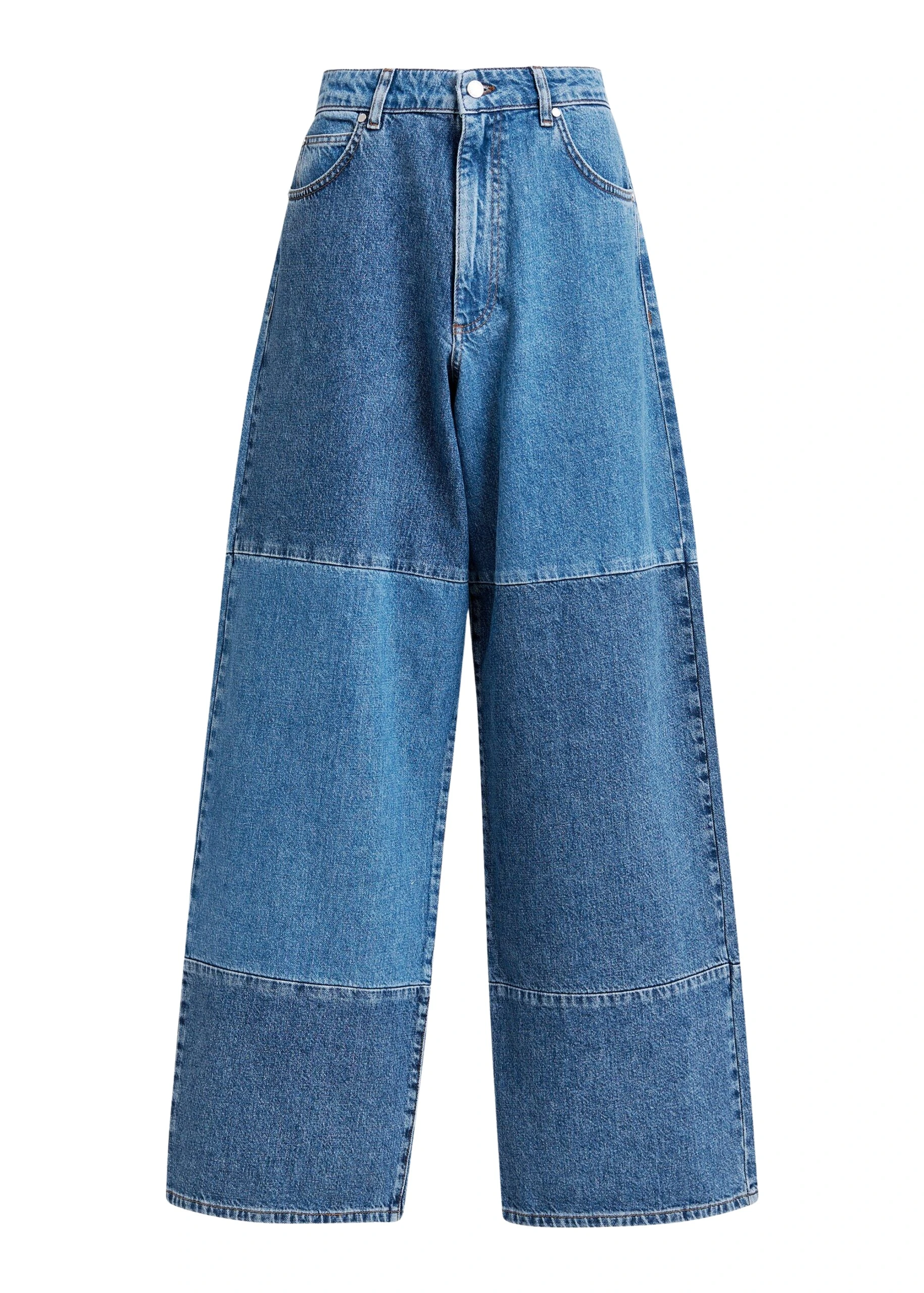 Essentiel Antwerp Blue wide-leg patchwork jeans