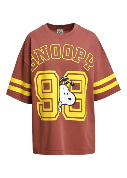 Brown T-shirt with Peanuts™ Snoopy print and yellow text