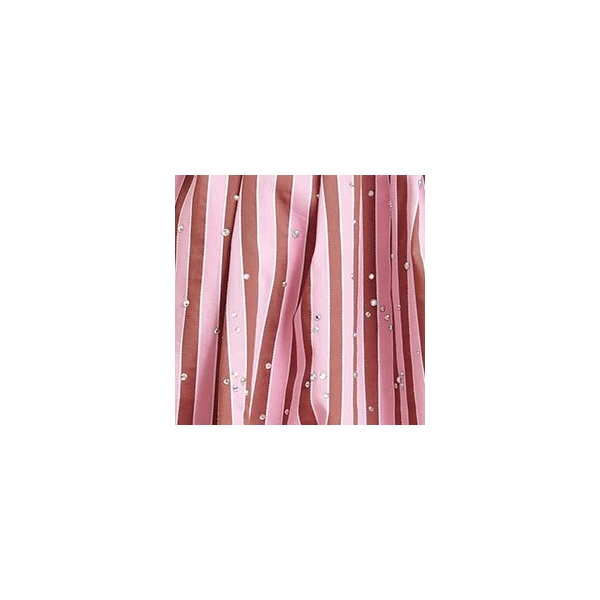Essentiel Antwerp Brown and pink gathered bodysuit with puffed sleeves, view 2