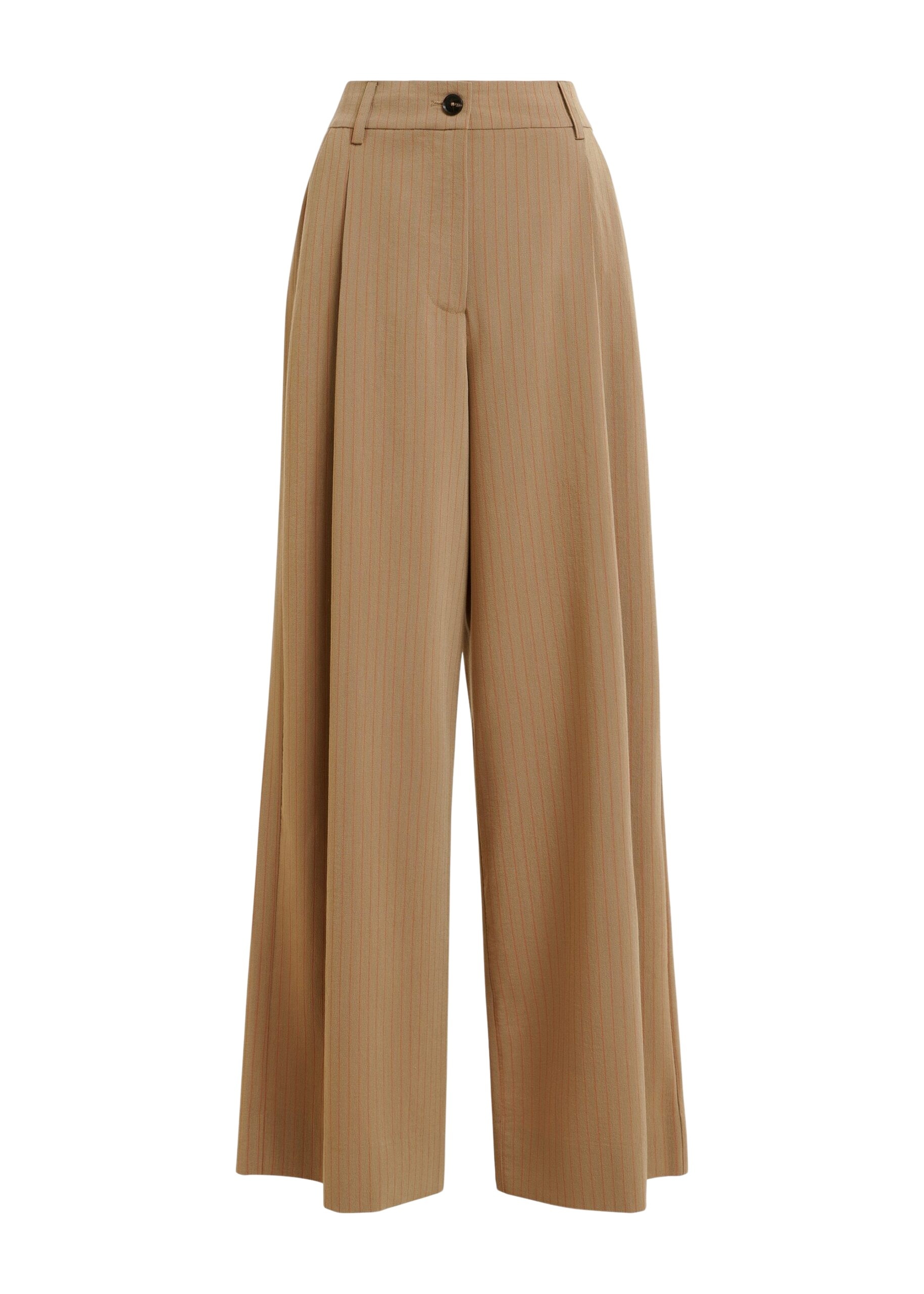 Brown and red checked wide-leg pants