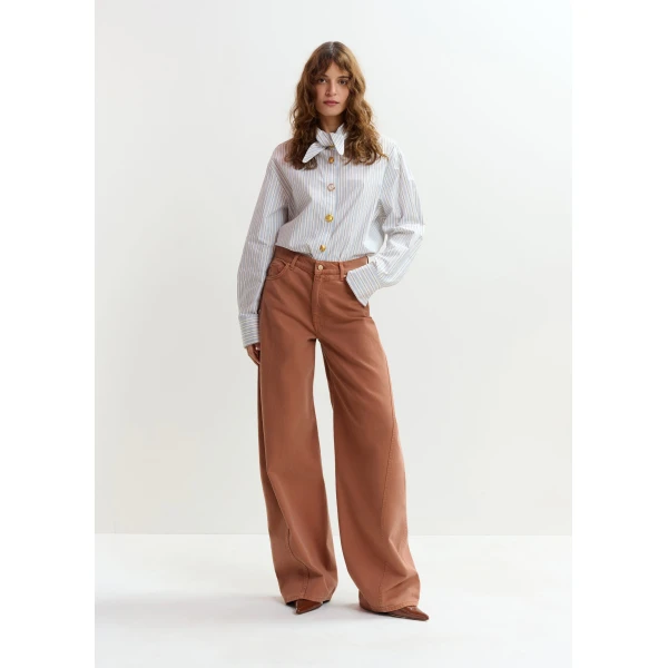 Essentiel Antwerp Brown barrel-leg jeans, view 2