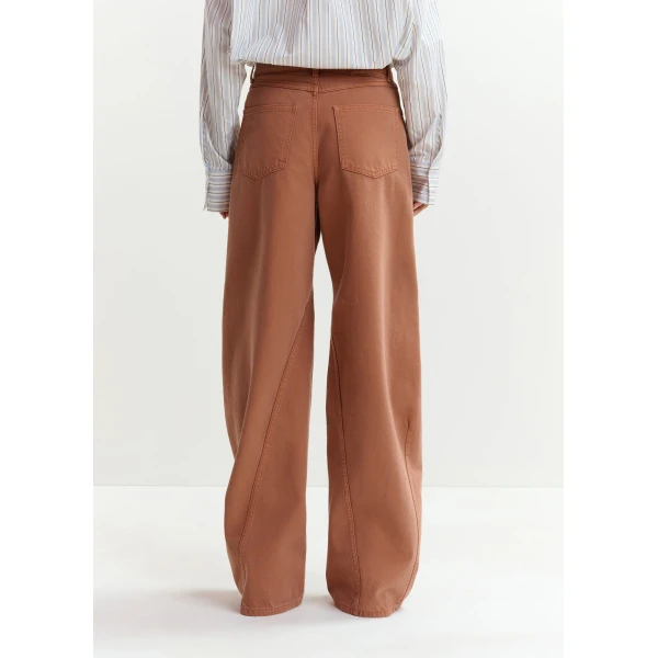 Essentiel Antwerp Brown barrel-leg jeans, view 5