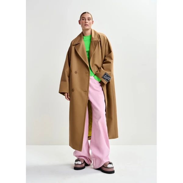 Essentiel Antwerp Brown oversized trenchcoat Coat, view 2