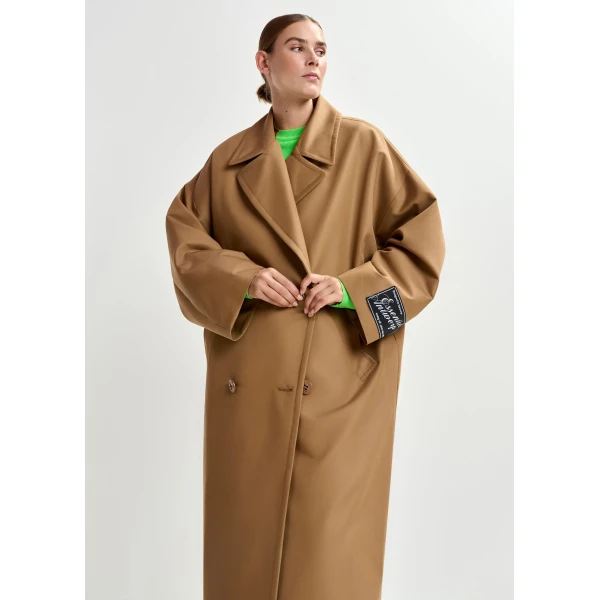 Essentiel Antwerp Brown oversized trenchcoat Coat, view 6