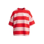Essentiel Antwerp Burgundy, Pink and red striped cotton-blend sweatshirt Top