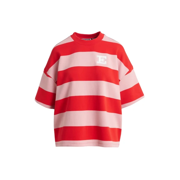 Essentiel Antwerp Burgundy, Pink and red striped cotton-blend sweatshirt Top
